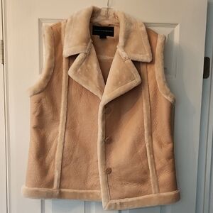 French Connection - Beige Faux Fur Vest